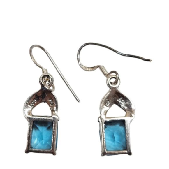 Vintage Sterling Silver Gemstone Earrings 925 - Picture 3 of 5